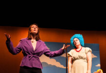 (left to right) Marissa Morgans (Quincy) and Ciara Neidlinger (Marge) retell The Simpsons episode in act two - Photos by Noli French