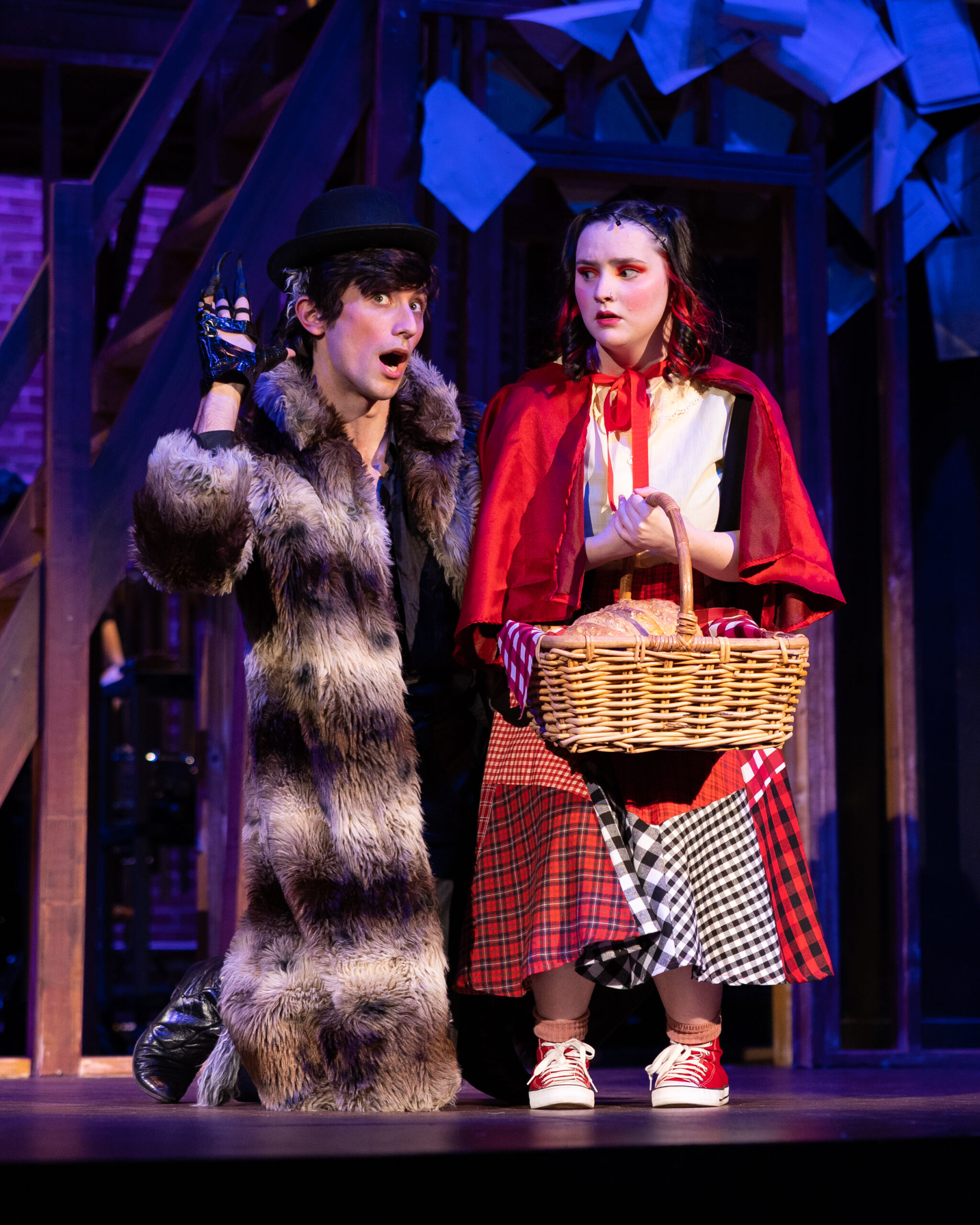 Nick Sutton and Emma Hall as The Wolf and Little Red - Courtesy of French Fotos