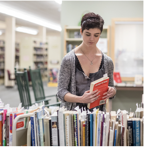 Student in LAC library