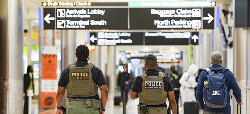 ICE agents seen at Atlanta Hartsfield-Jackson International Airport on March 25, 2026
